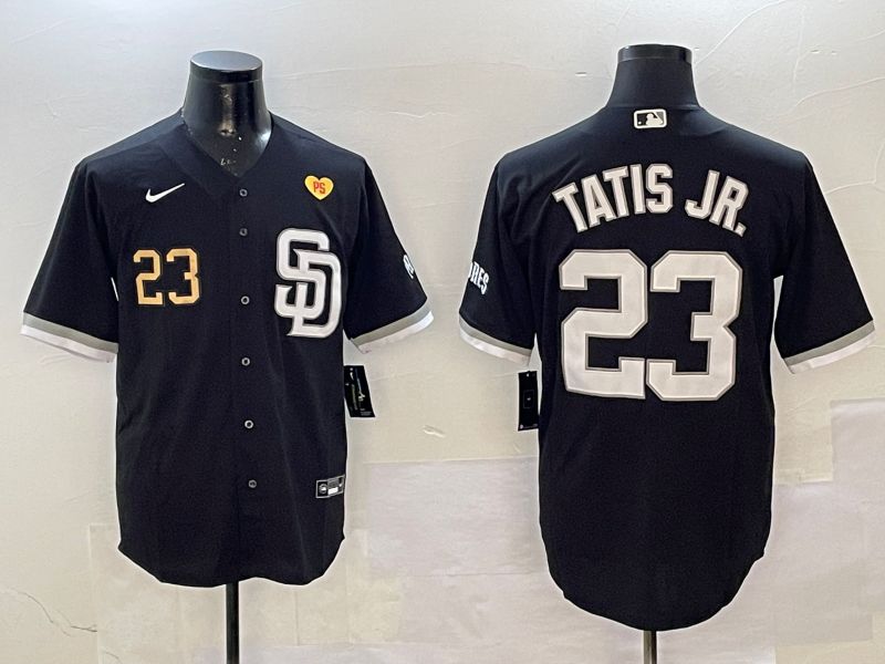 Men San Diego Padres #23 Tatis jr Black Jointly Name Game Nike 2025 MLB Jersey style 2